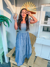 Navy and White Stripe Sleeveless Dress Stitch and Co 30a