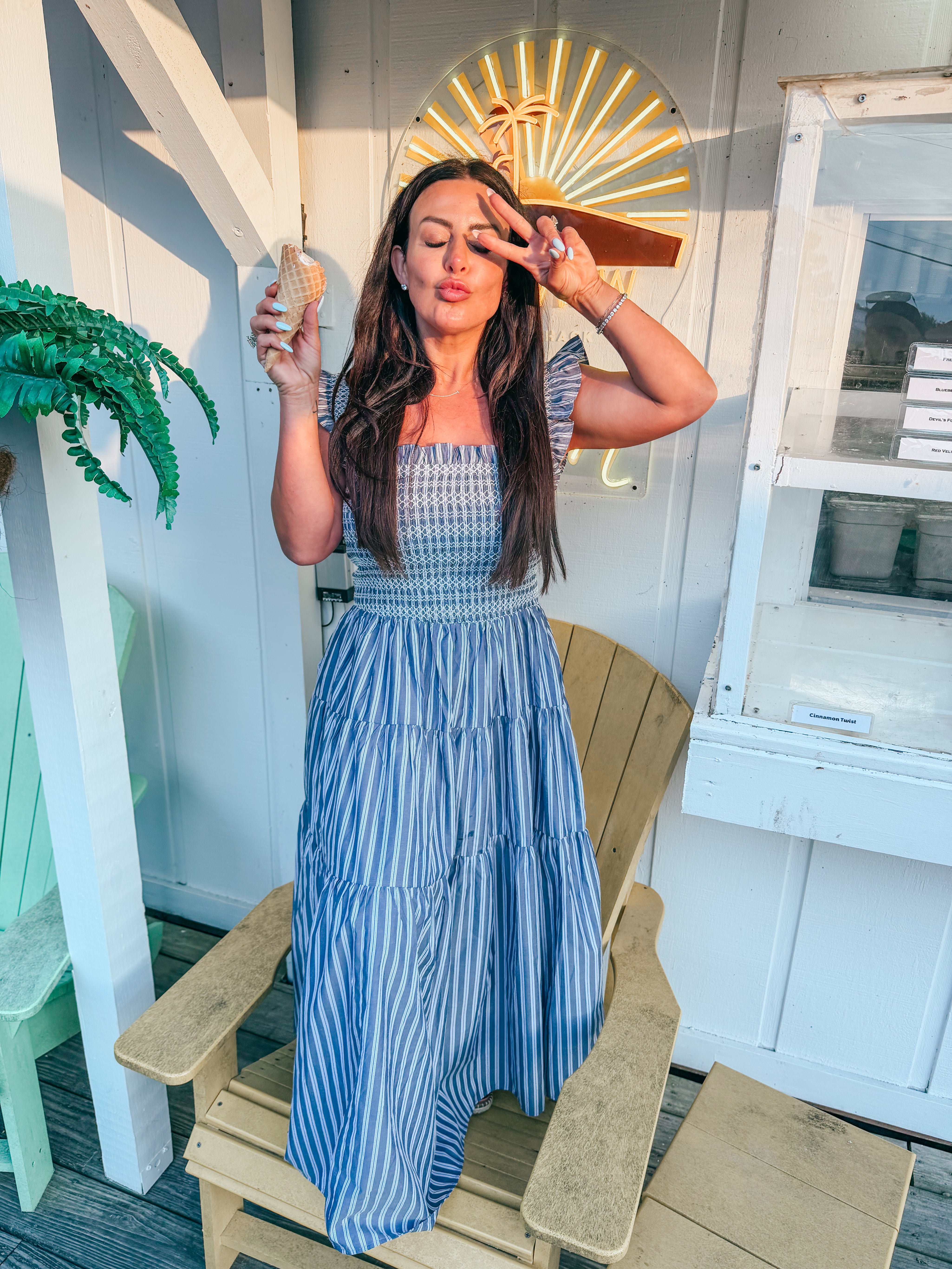 Navy and White Stripe Sleeveless Dress Stitch and Co 30a