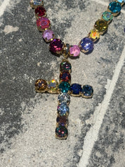 Diva Crystal Ultra Bling Cross Charm