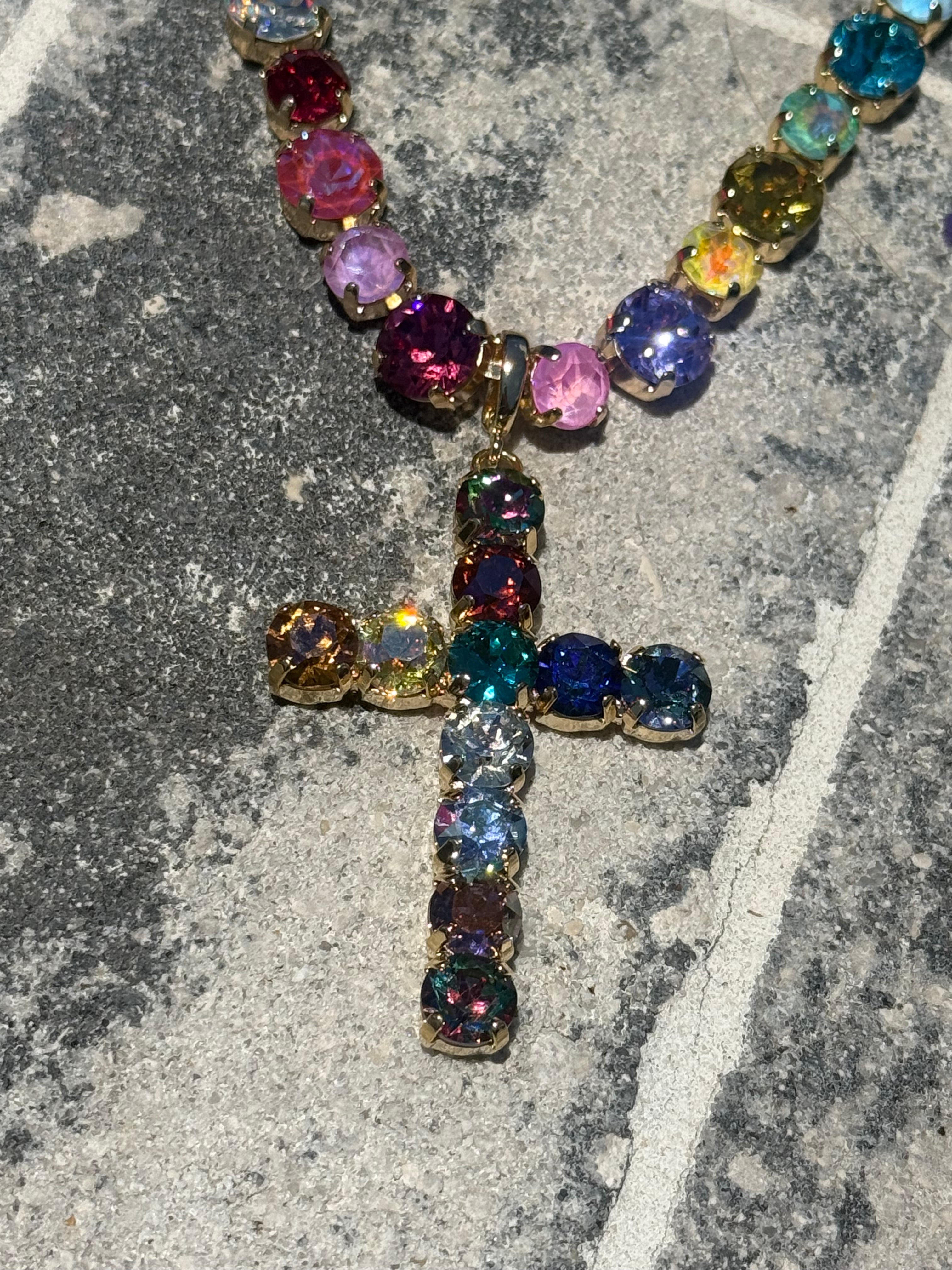 Diva Crystal Ultra Bling Cross Charm