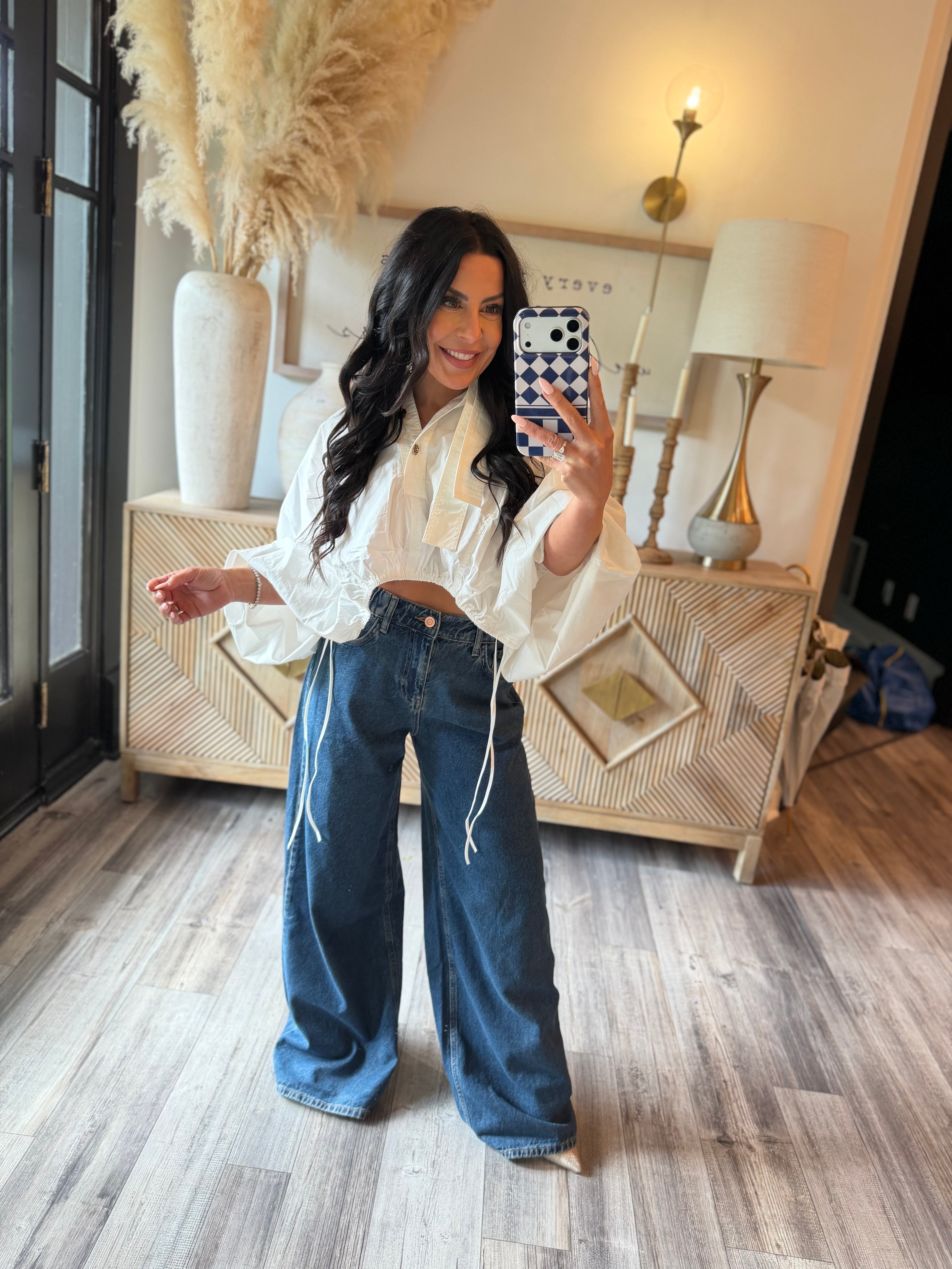 Dark Denim Straight Leg Jeans