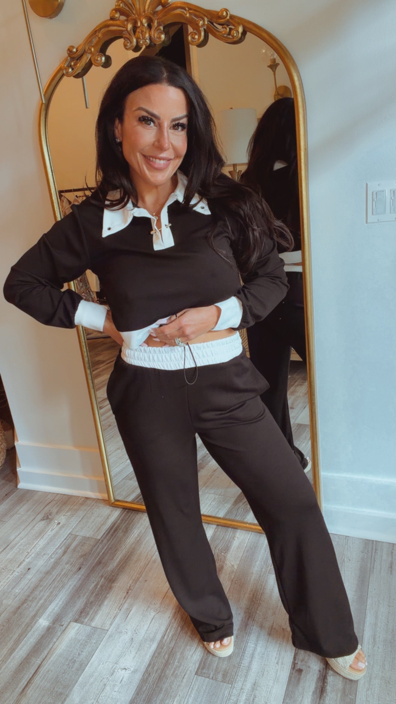 Chic Black And White Lounge Pants