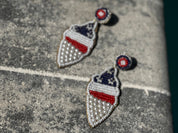 Red White and Blue  Beaded Earrings