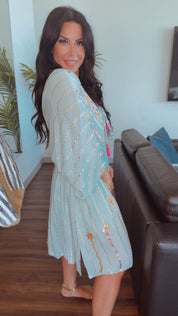 POL Seafoam And Floral Diva Dress