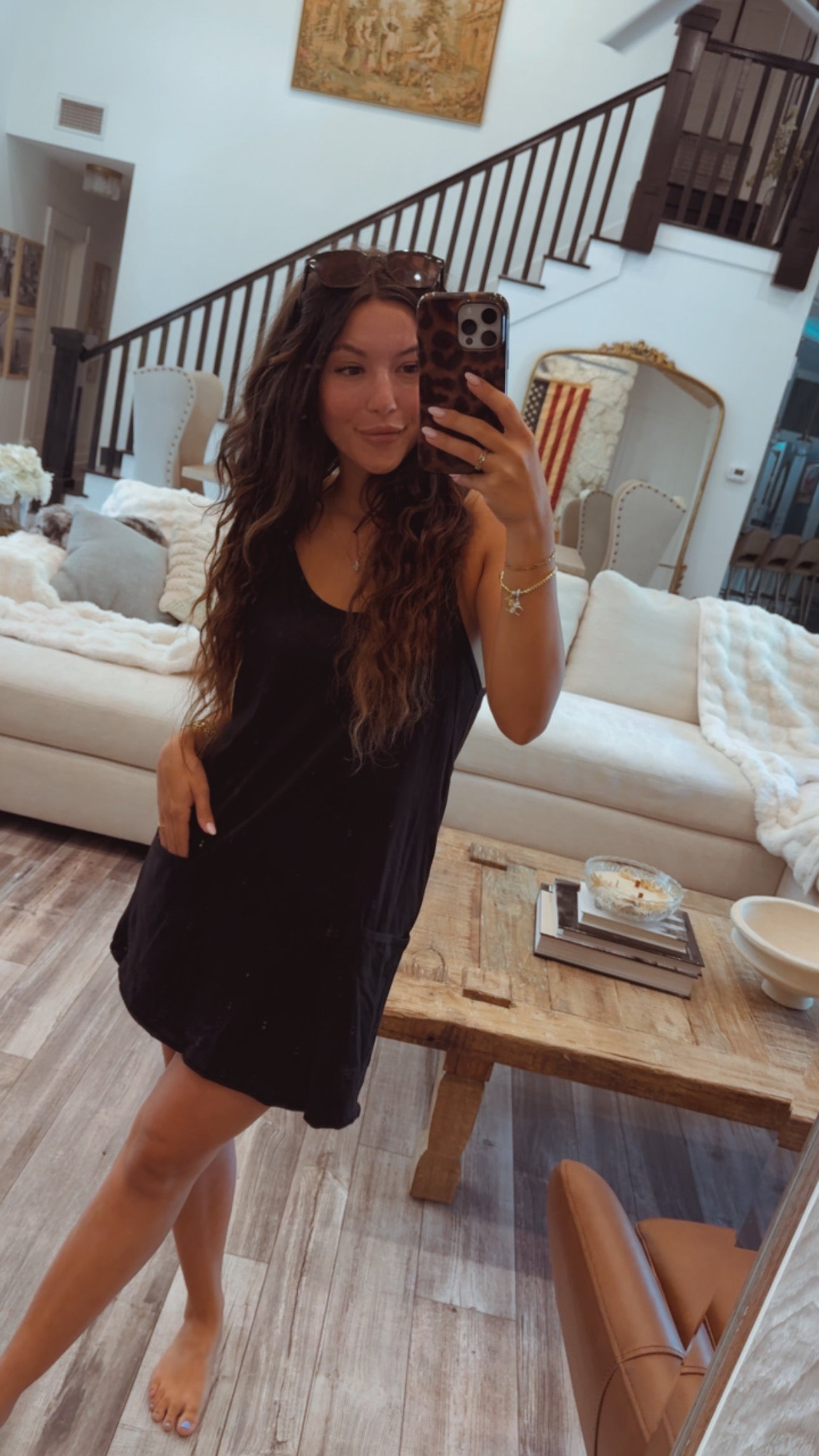 Lightweight Black Tank Romper Dress
