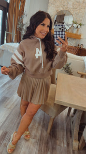 Coco and White Stripe Pleated Skort
