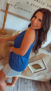 Royal Blue Off Shoulder Soft Top