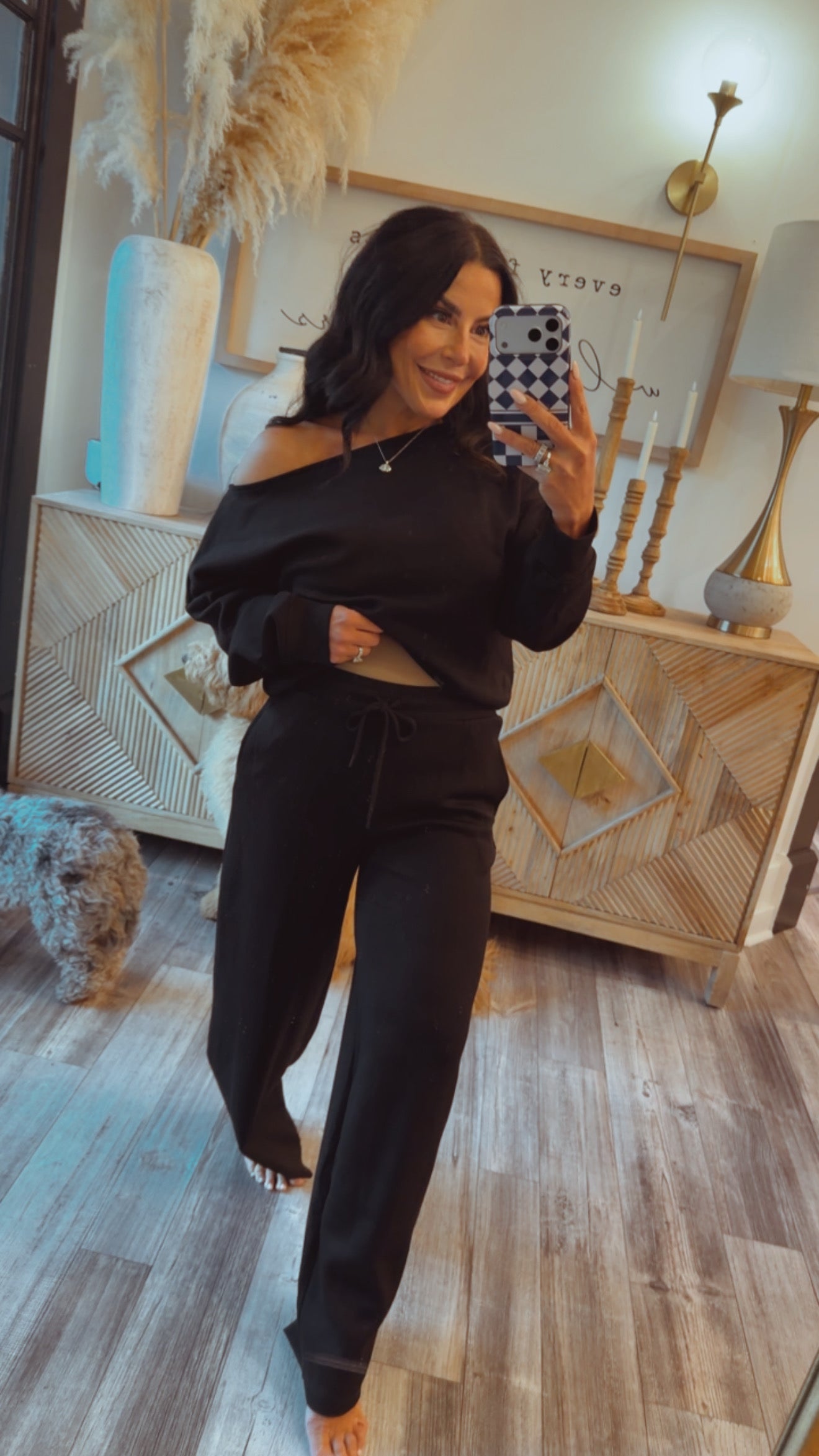Heaven Soft Black Straight Leg Joggers