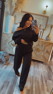 Heaven Soft Black Straight Leg Joggers