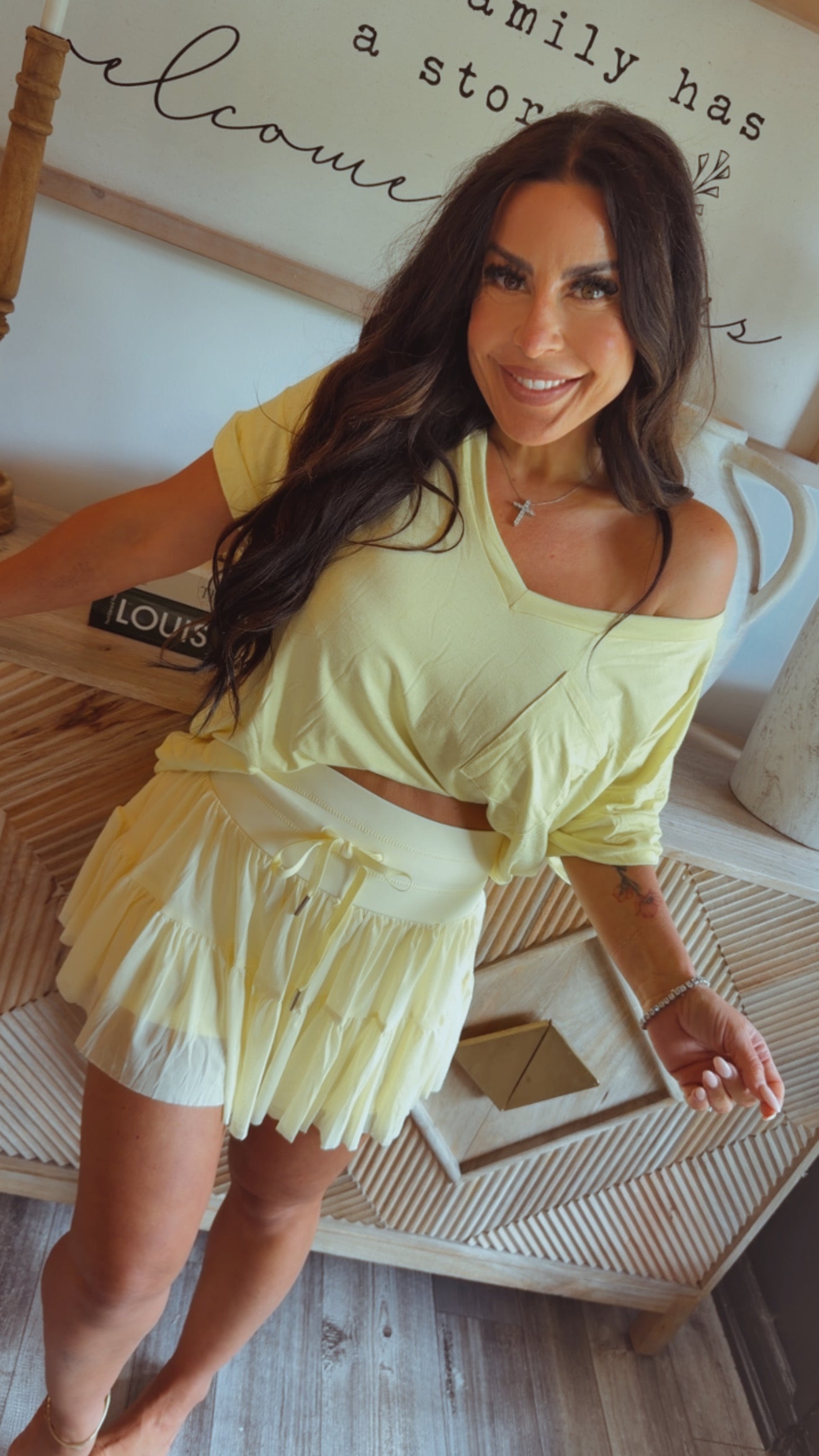 Athletic Sassy Yellow Twirl Skort