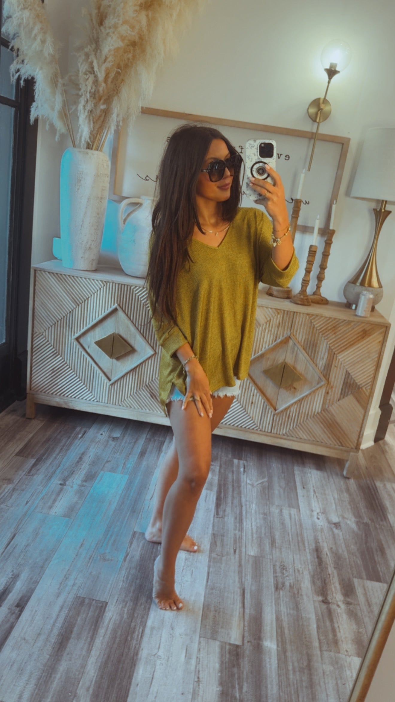 Soft Loose Fit Long Sleeve Mustard Top