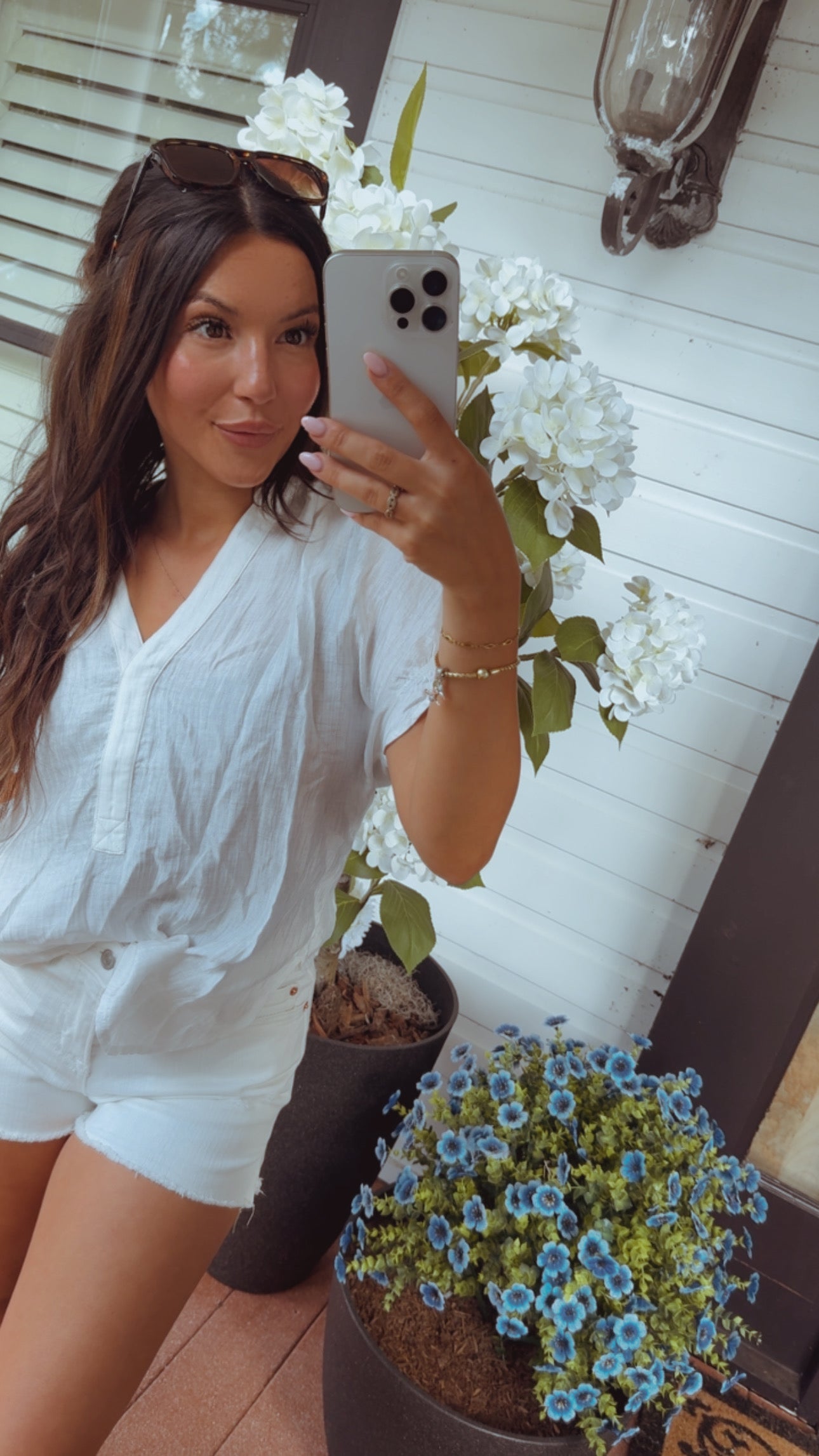 Off White Woven Chic Top