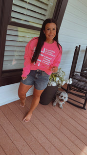 Neon Pink She is Lightweight Crewneck