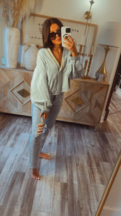 Light Denim Loose Fit Boxy Top