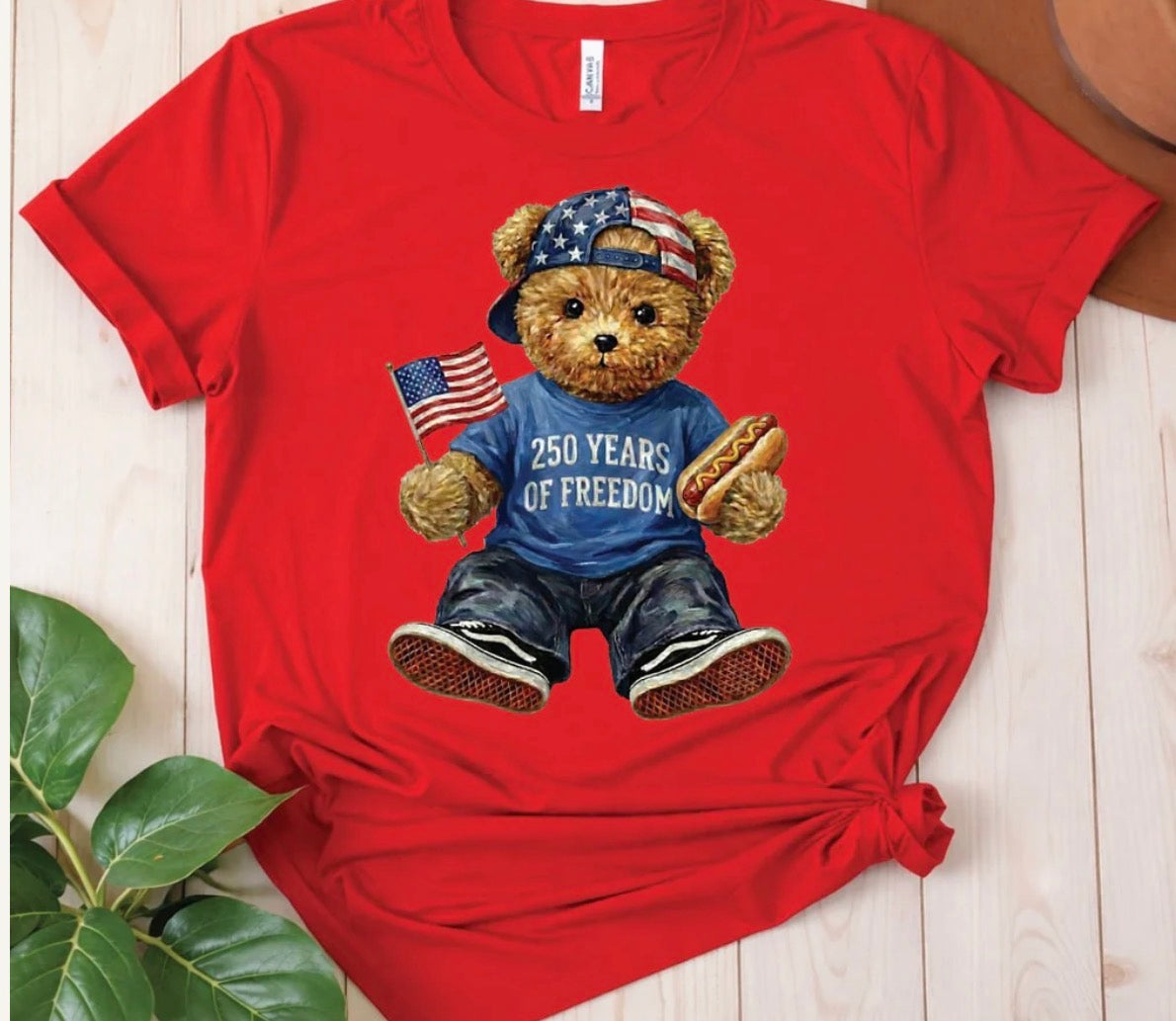 Freedom Teddy Bear Graphic Tee