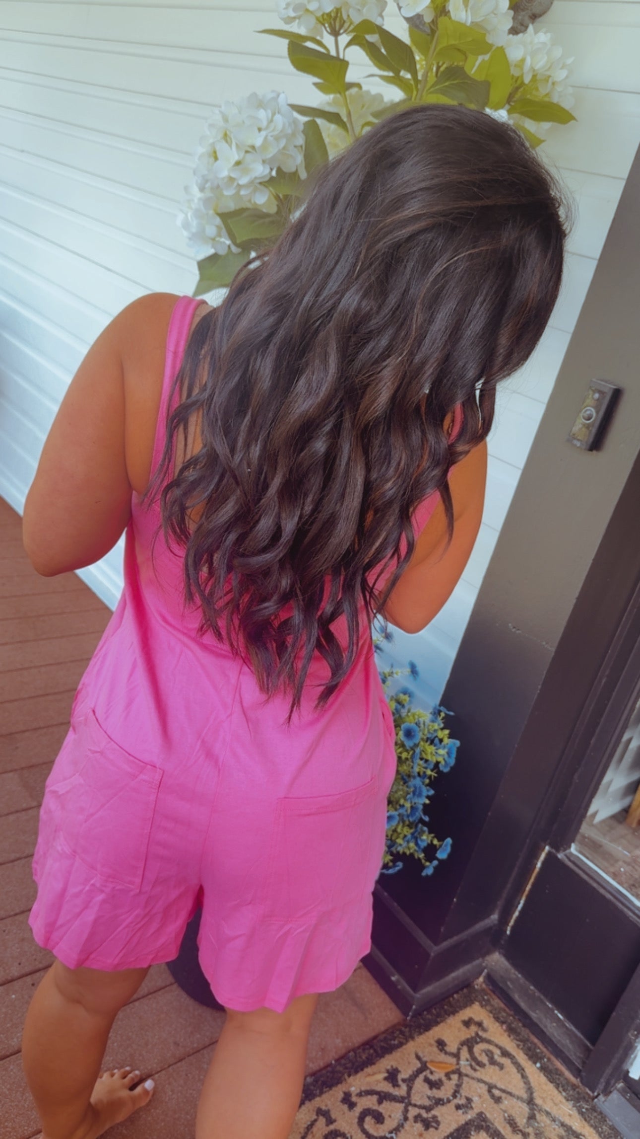 Pink Lightweight Ultra Soft Romper W/Pockets