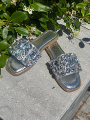 Diva Crystal Sparkle Silver Sandals
