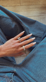 Chan Sutt Gold And Crystal Infinity Ring Size 7