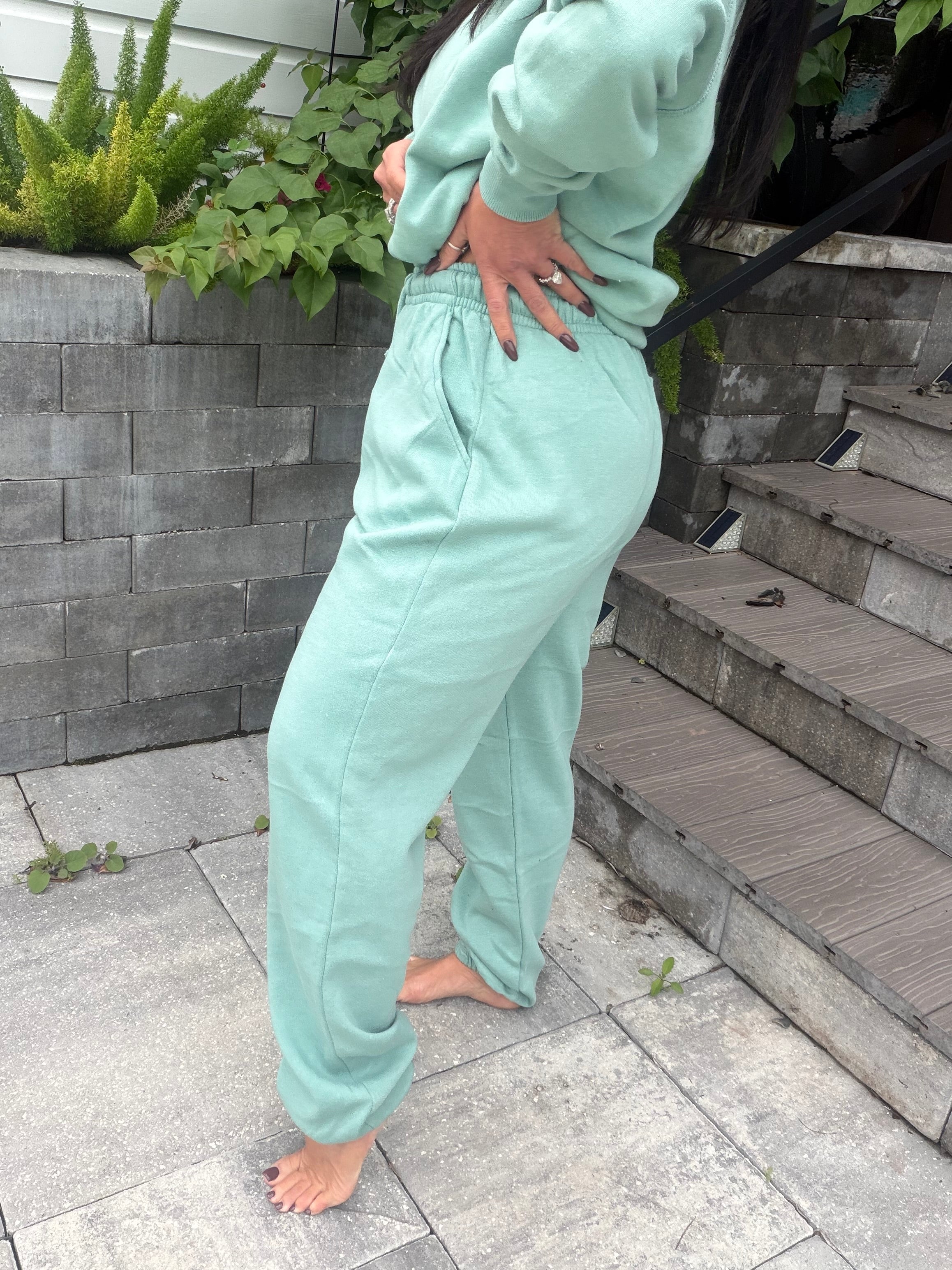 Dusty Teal Soft Joggers