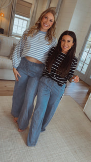 Mica Denim High Rise Wide Leg Joggers 30a