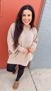 Cozy Knit Oversized Taupe Sweater