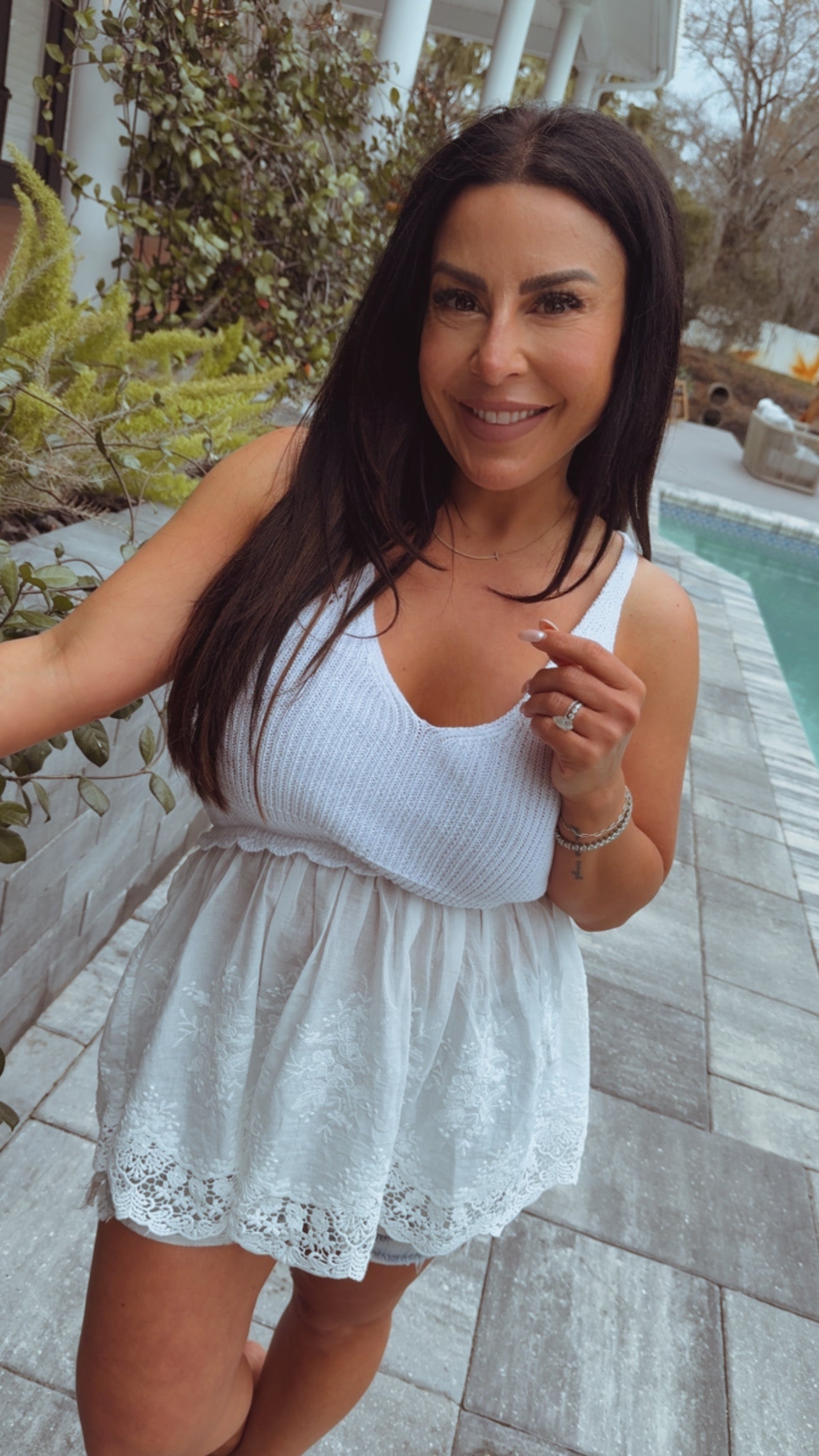 Chic White Crochet Halter Top