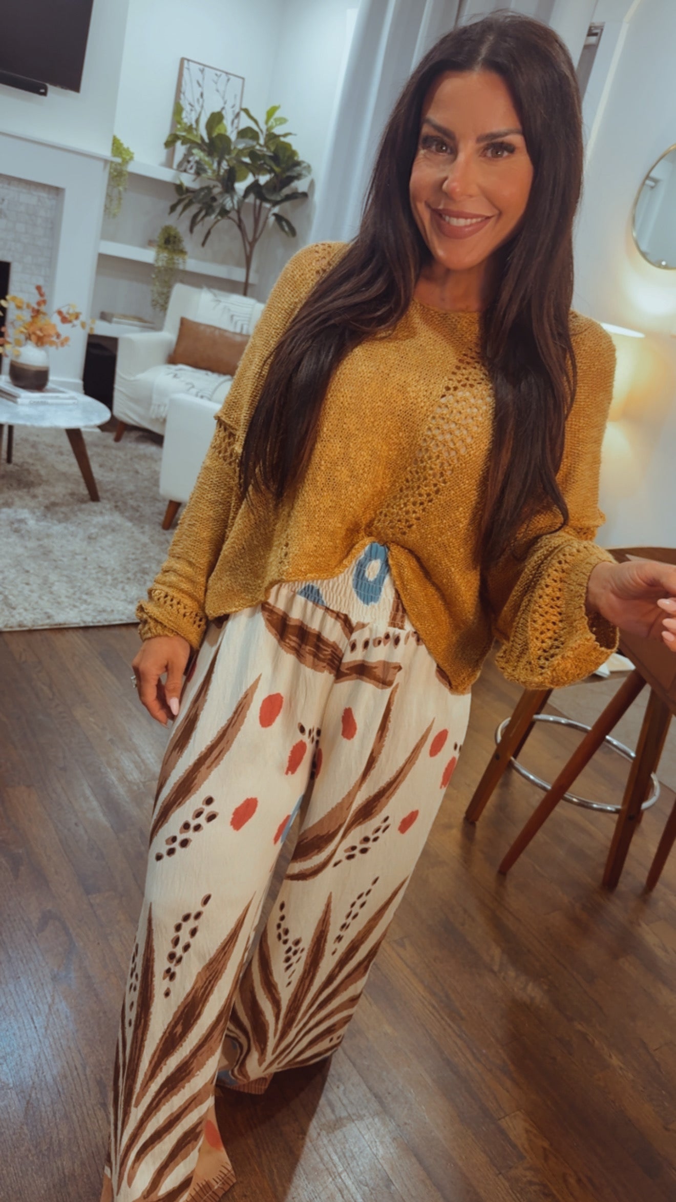 Chic Multi Print Flowy Pants