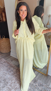 Chic Textured Yellow Long Sleeve Top  Cozy Co