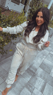 Stich and Co Luxe Beige Joggers