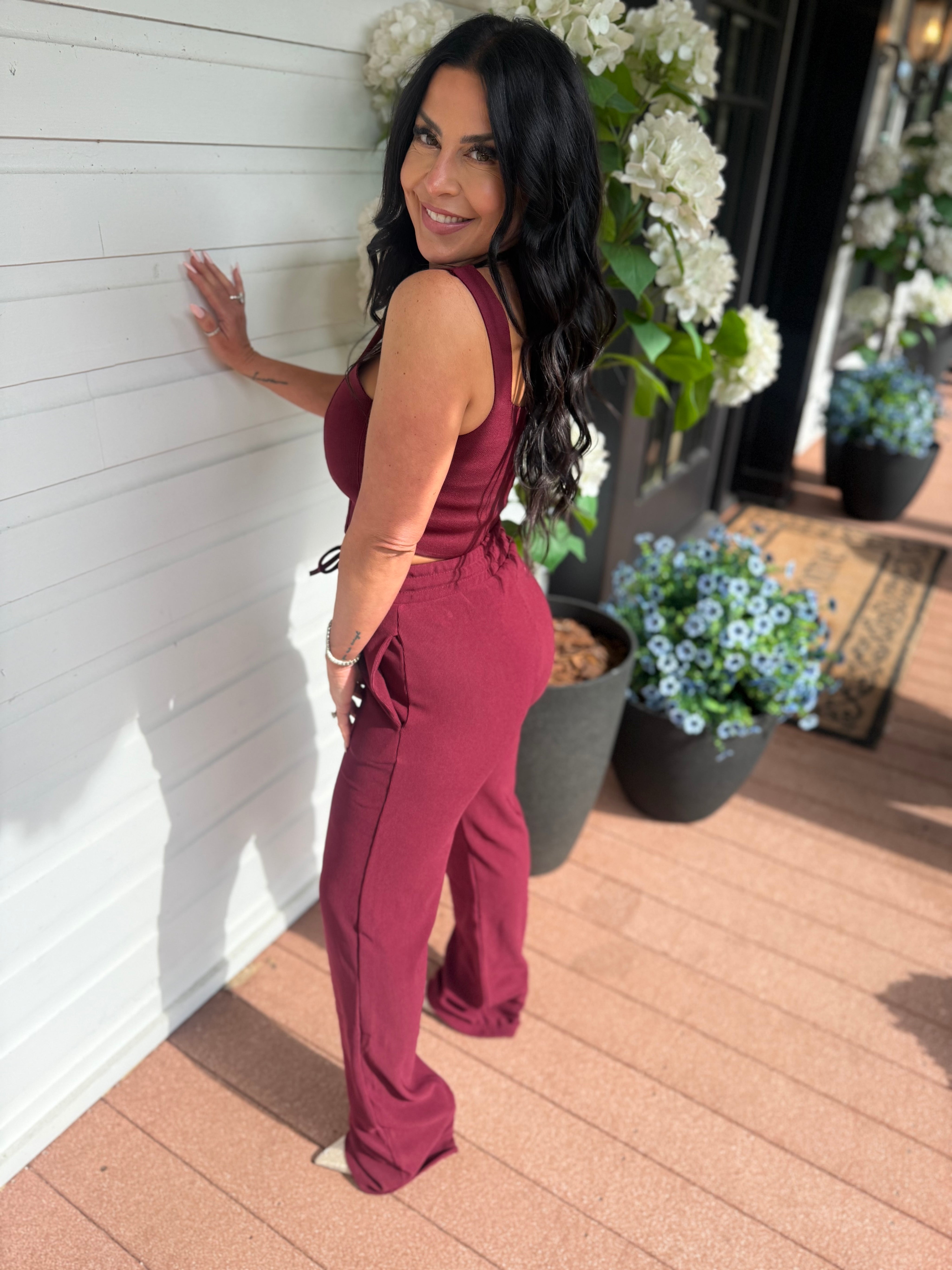 Merlot Straight Leg Luxe Joggers