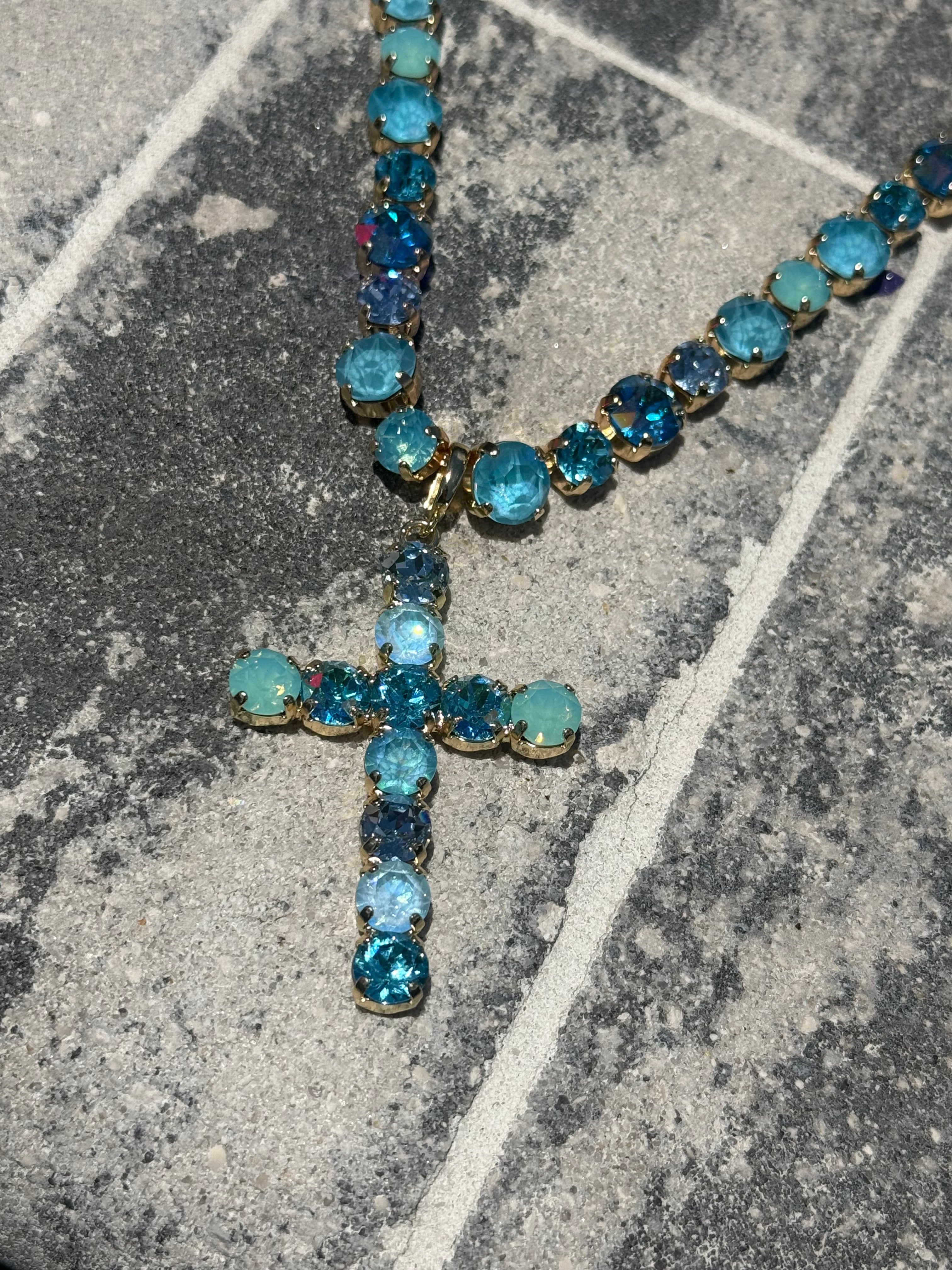 Diva Crystal Ultra Bling Cross Charm