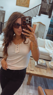 Soft Pink And Studded Chic Pol Tank