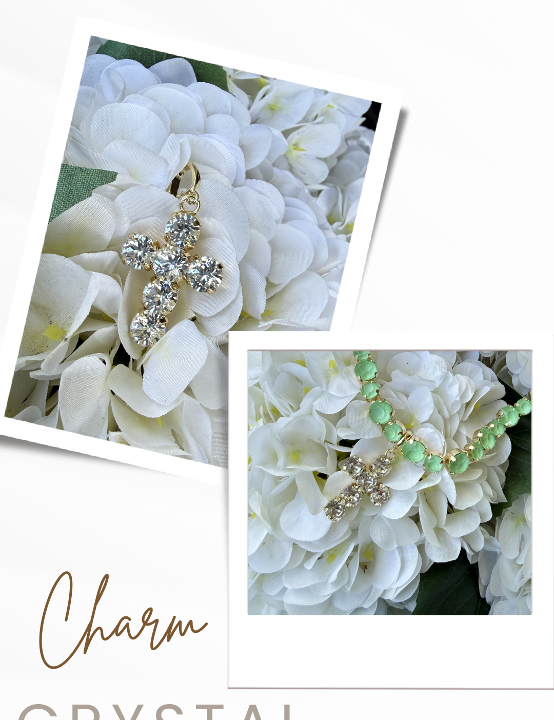 Diva Crystal Mini Cross Charm