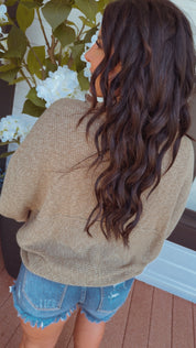 Soft Olive Knit Button Up Collared Top