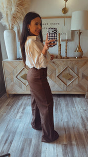 “THE MIRANDA” Brown Luxe Slacks