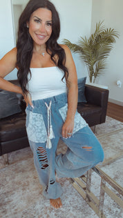 POL  Denim Distressed Joggers