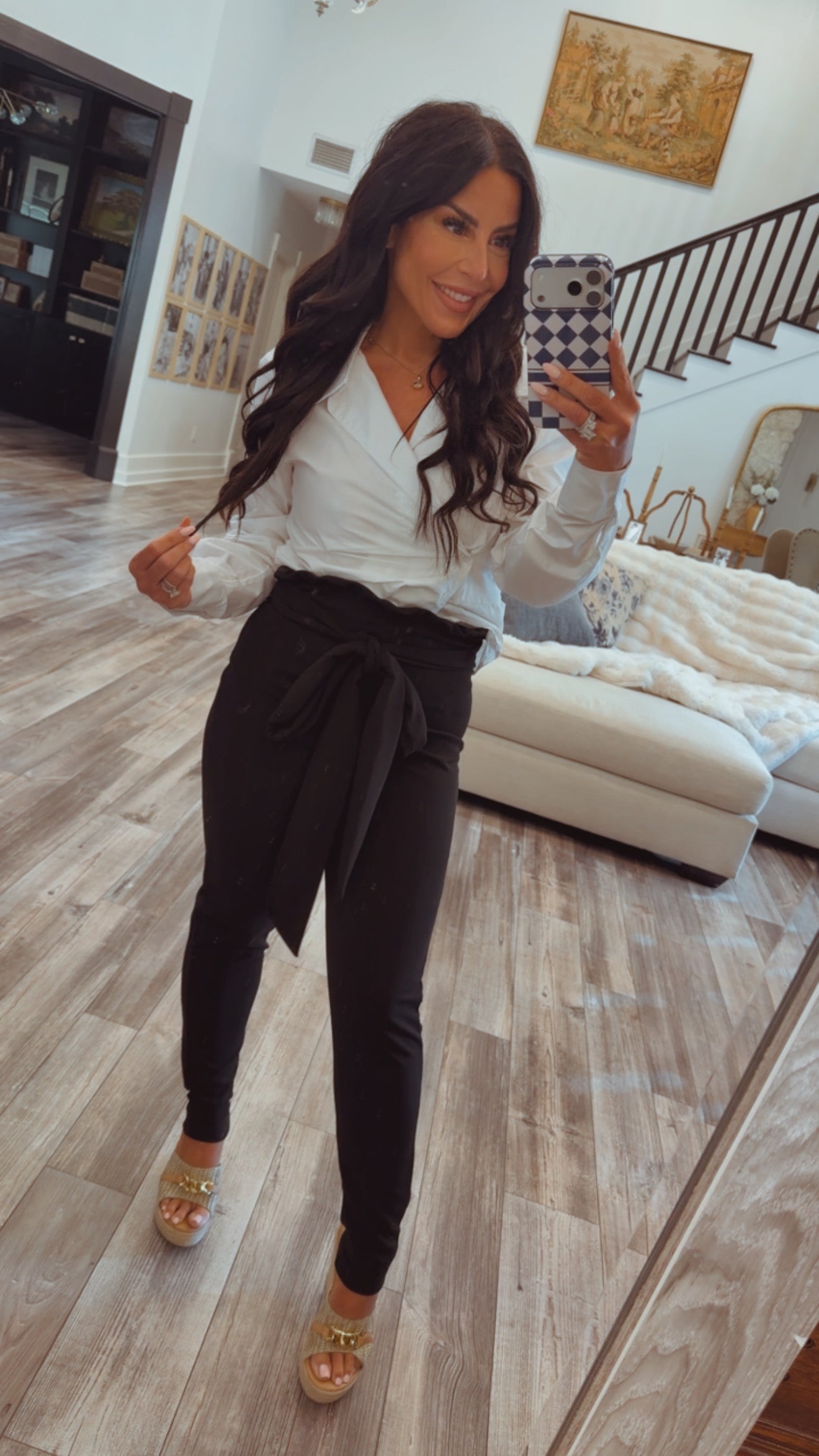 Black Ruffle Chic Trousers