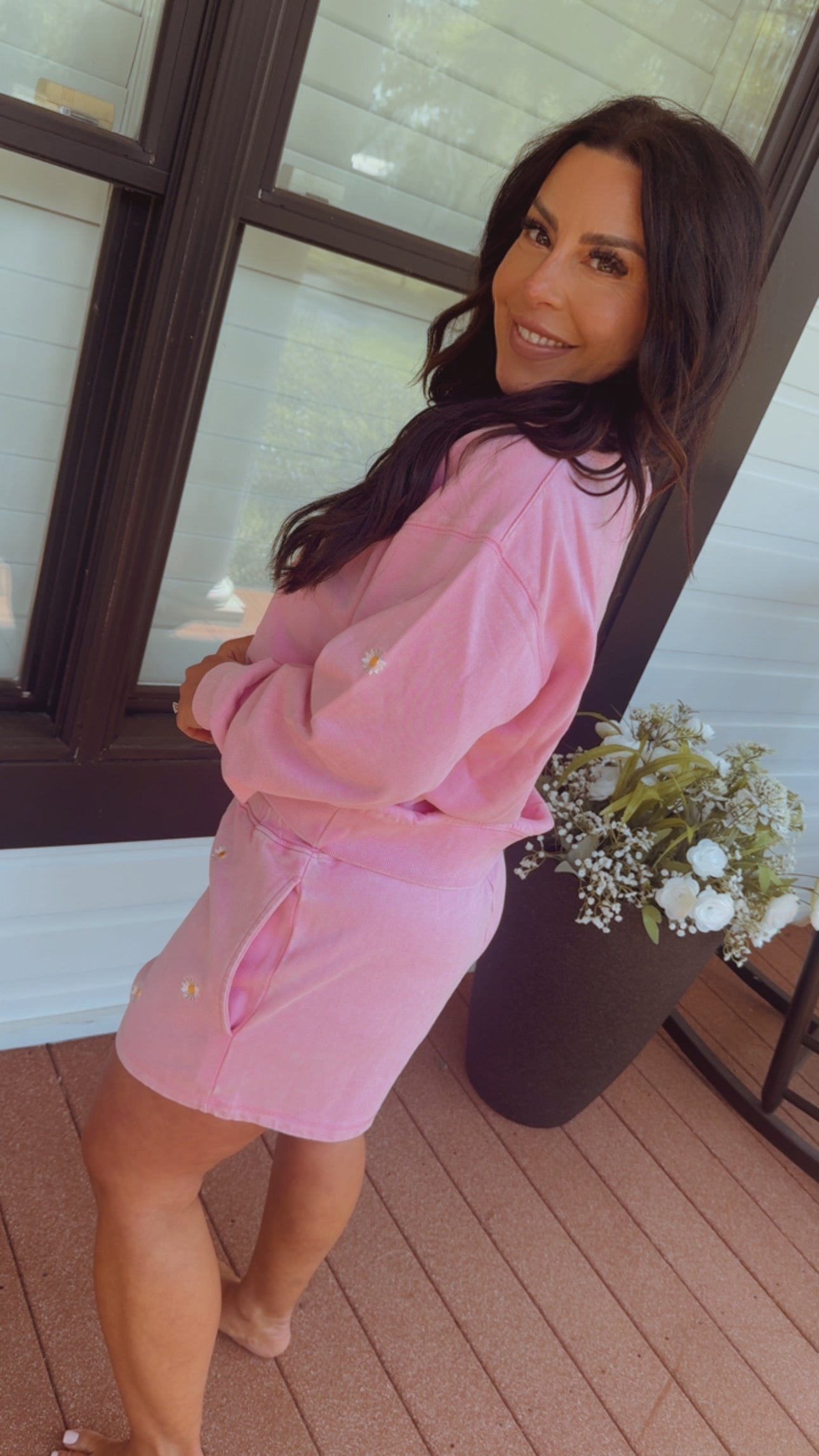 Stich and Co Ultra Soft Pink Floral Shorts