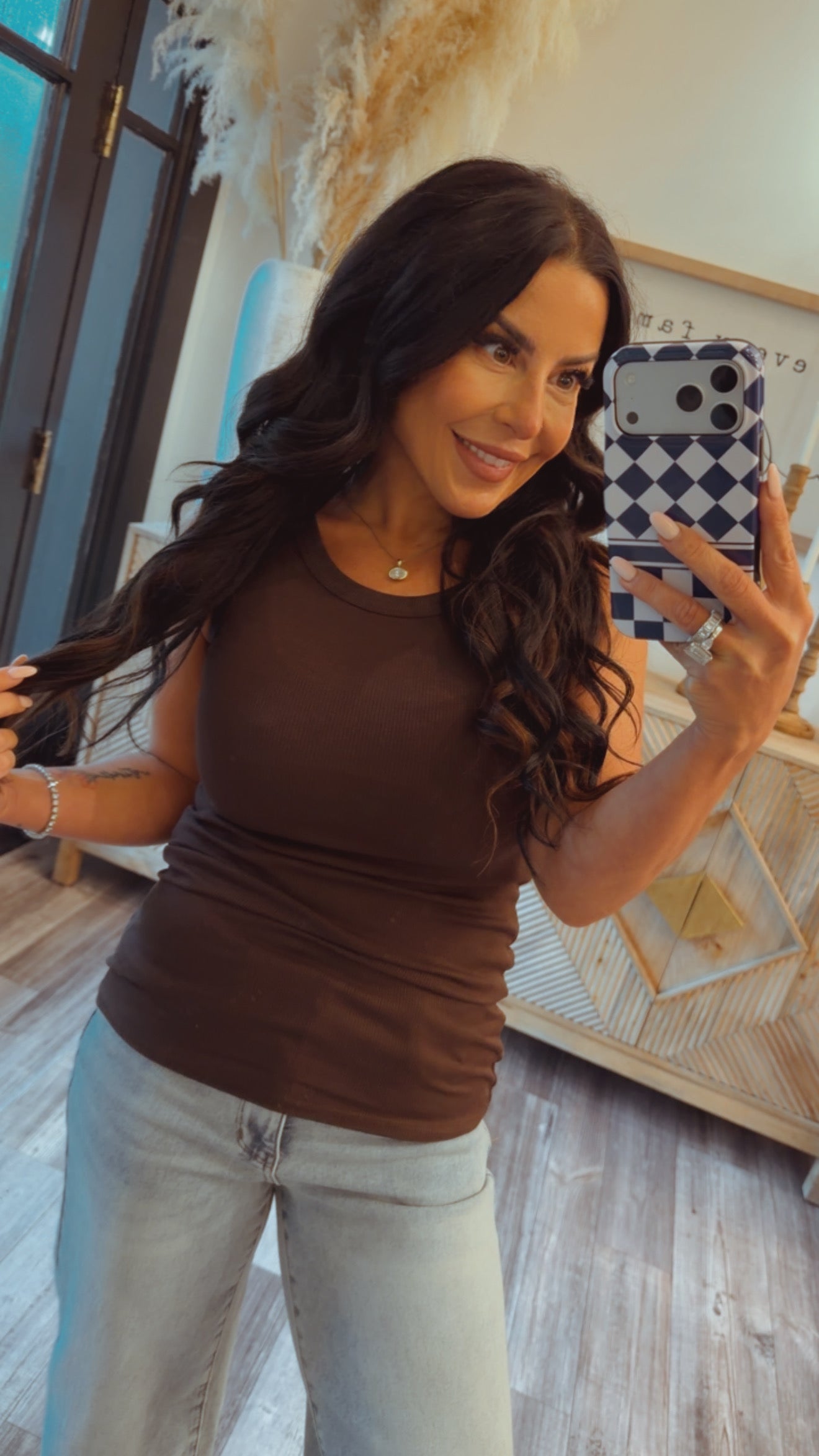 Dark Brown Ultra Soft Ribbed Tank