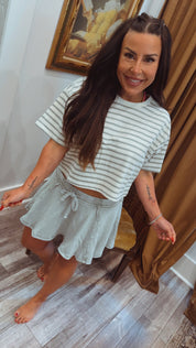 Chic Sage Flowy Knit Skort