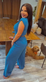 Ocean Blue   Top and Jogger Rae Mode Set