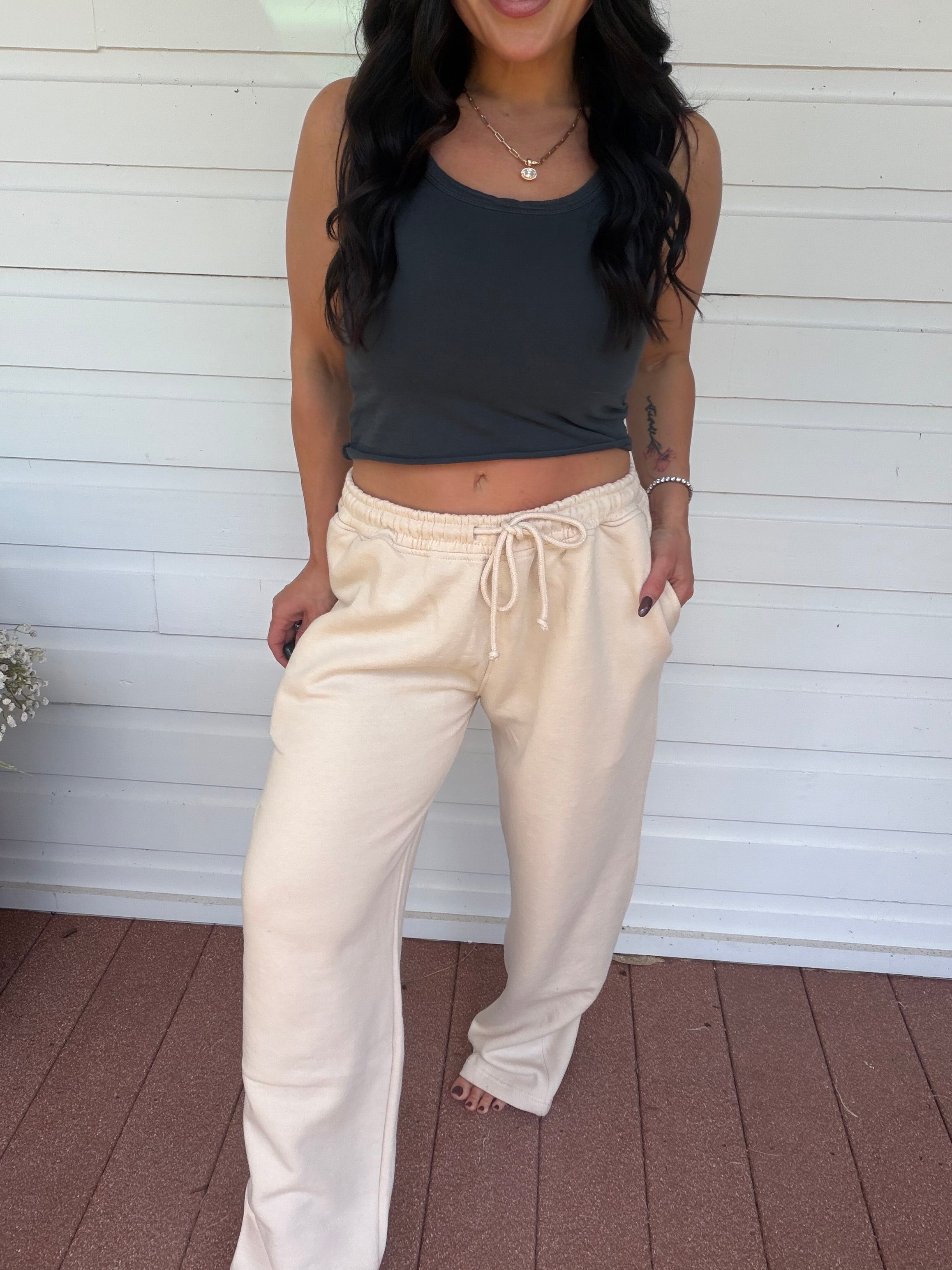 Khaki Straight Leg Joggers
