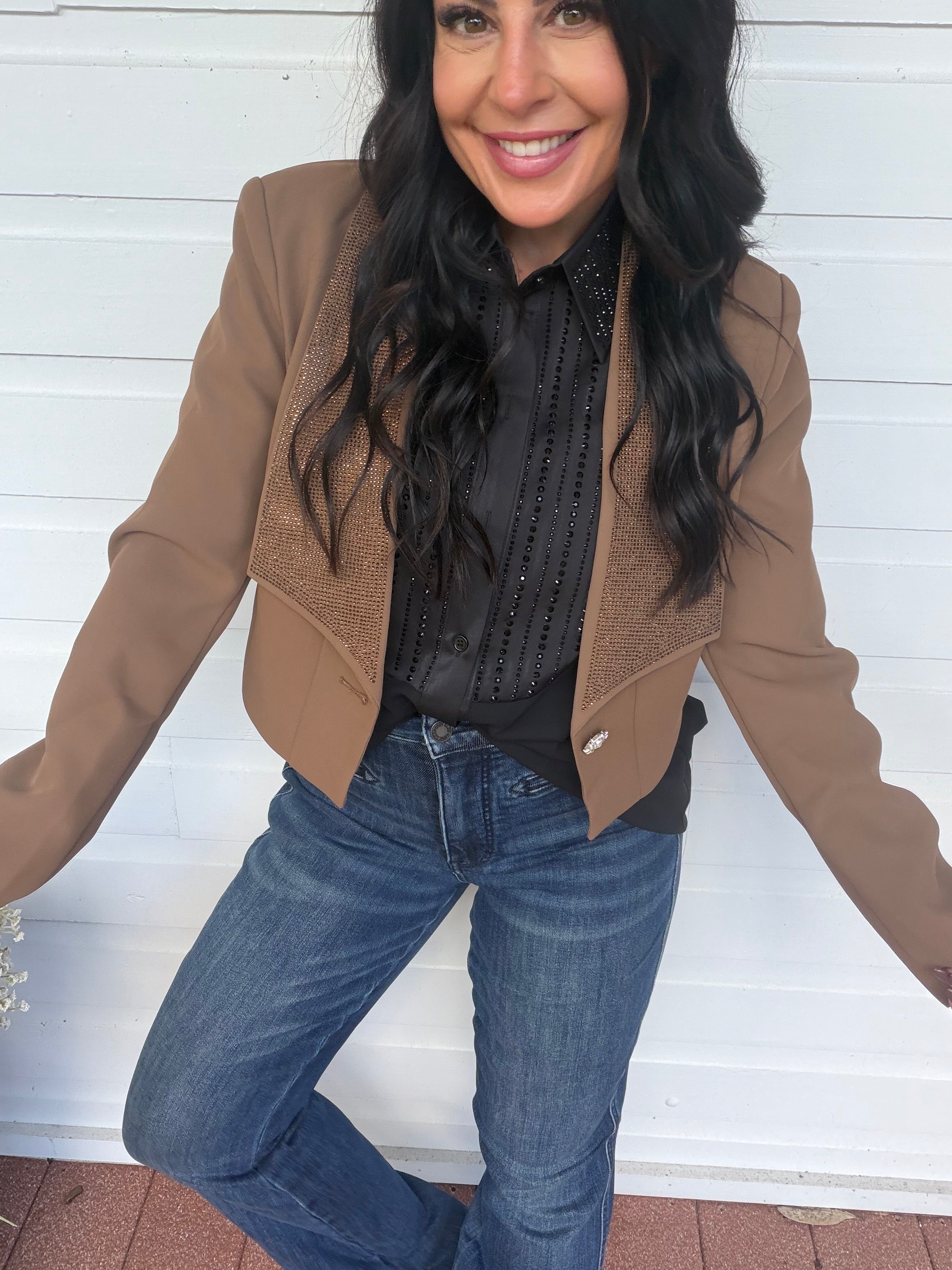Diva Sparkle Cocoa Brown Blazer