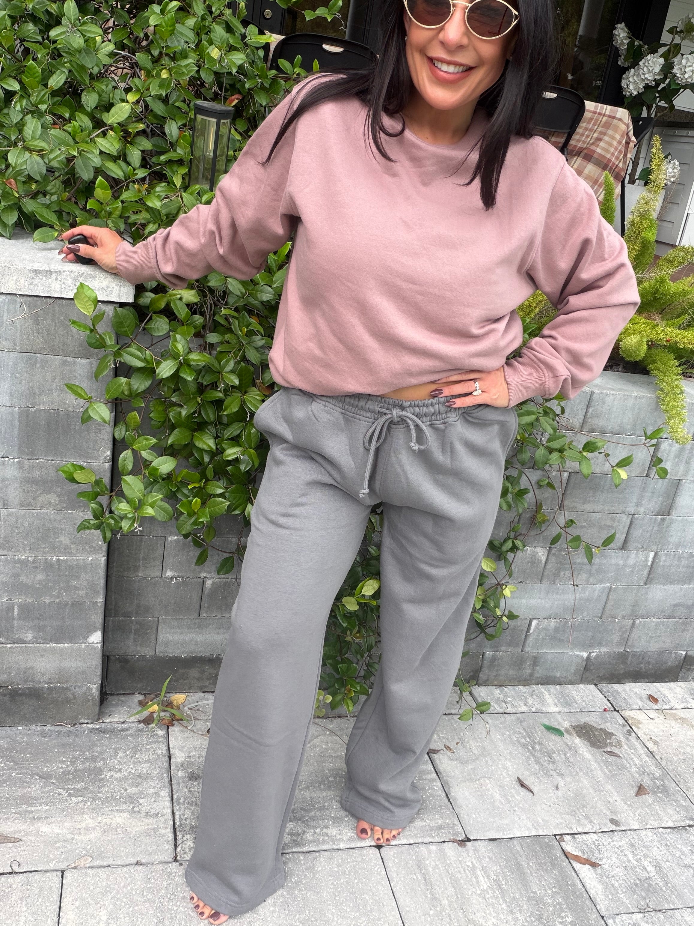 Dark Grey Soft Straight Leg Joggers