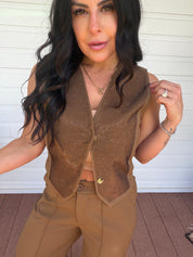 Diva Mocha  Sparkle Vest and Pants Set