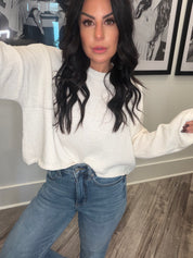 Beige Knit Long Sleeve Lightweight Sweater