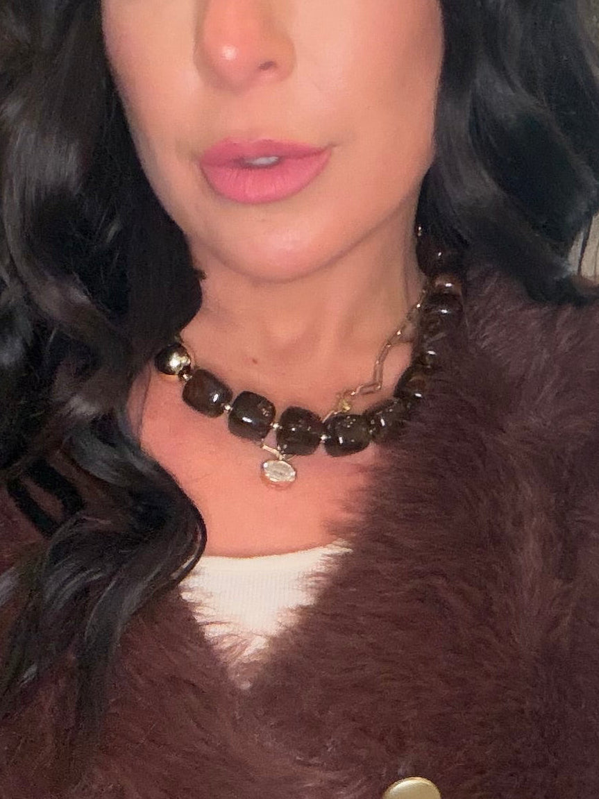Brown and Gold Chunky Necklace