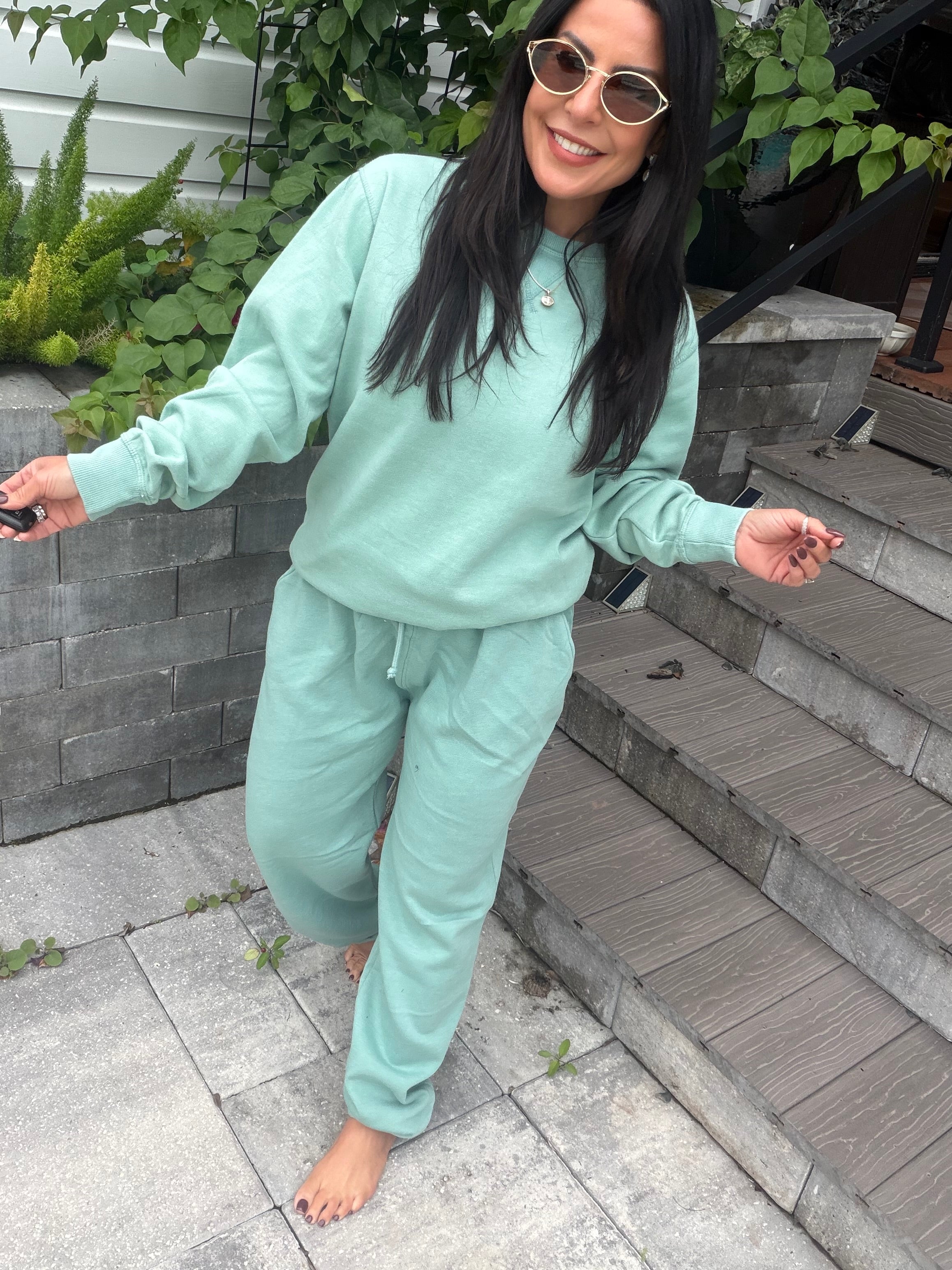 Dusty Teal Soft Joggers