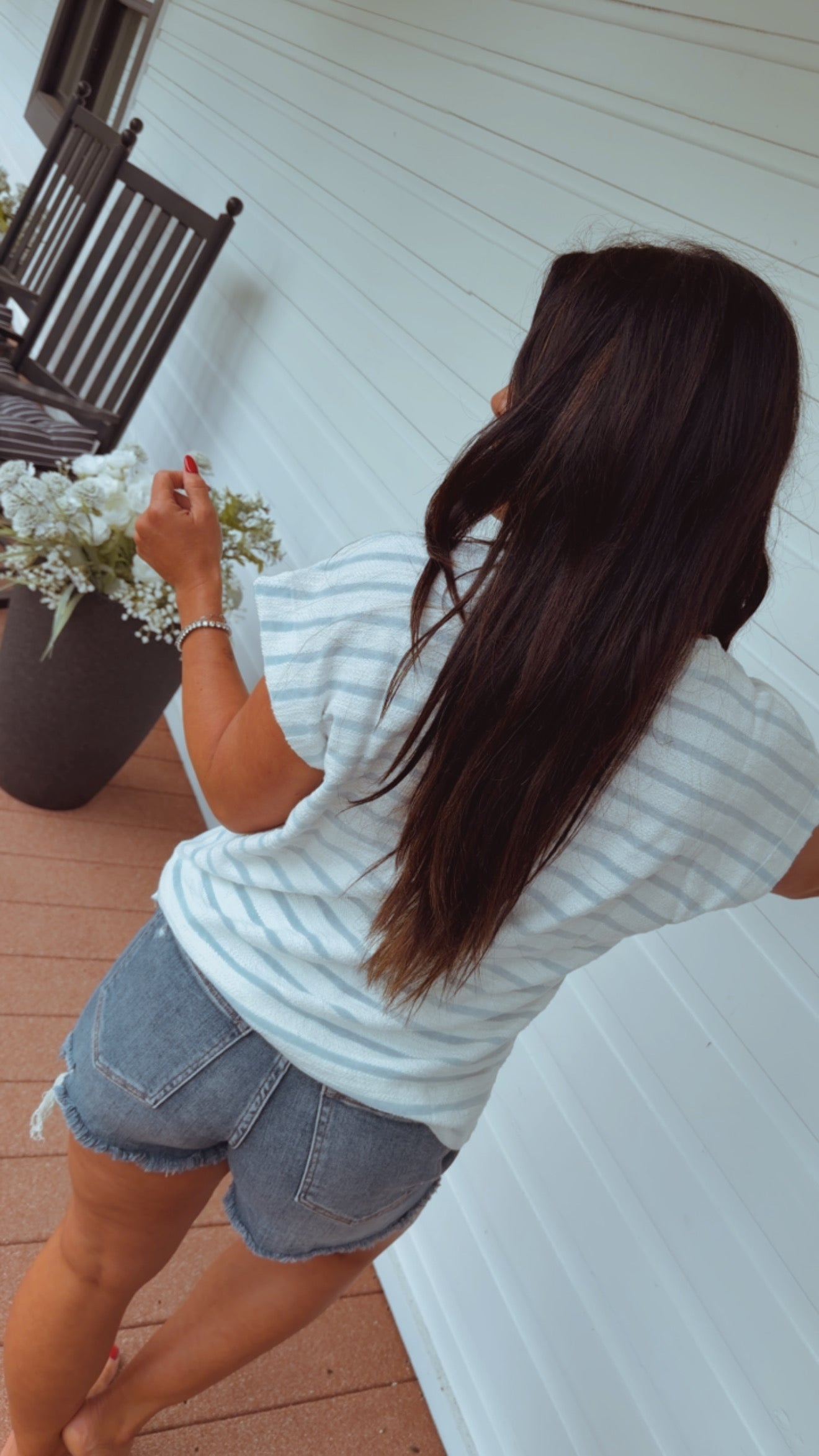 Mica Denim Dark Wash Distressed Mid Rise Jeans