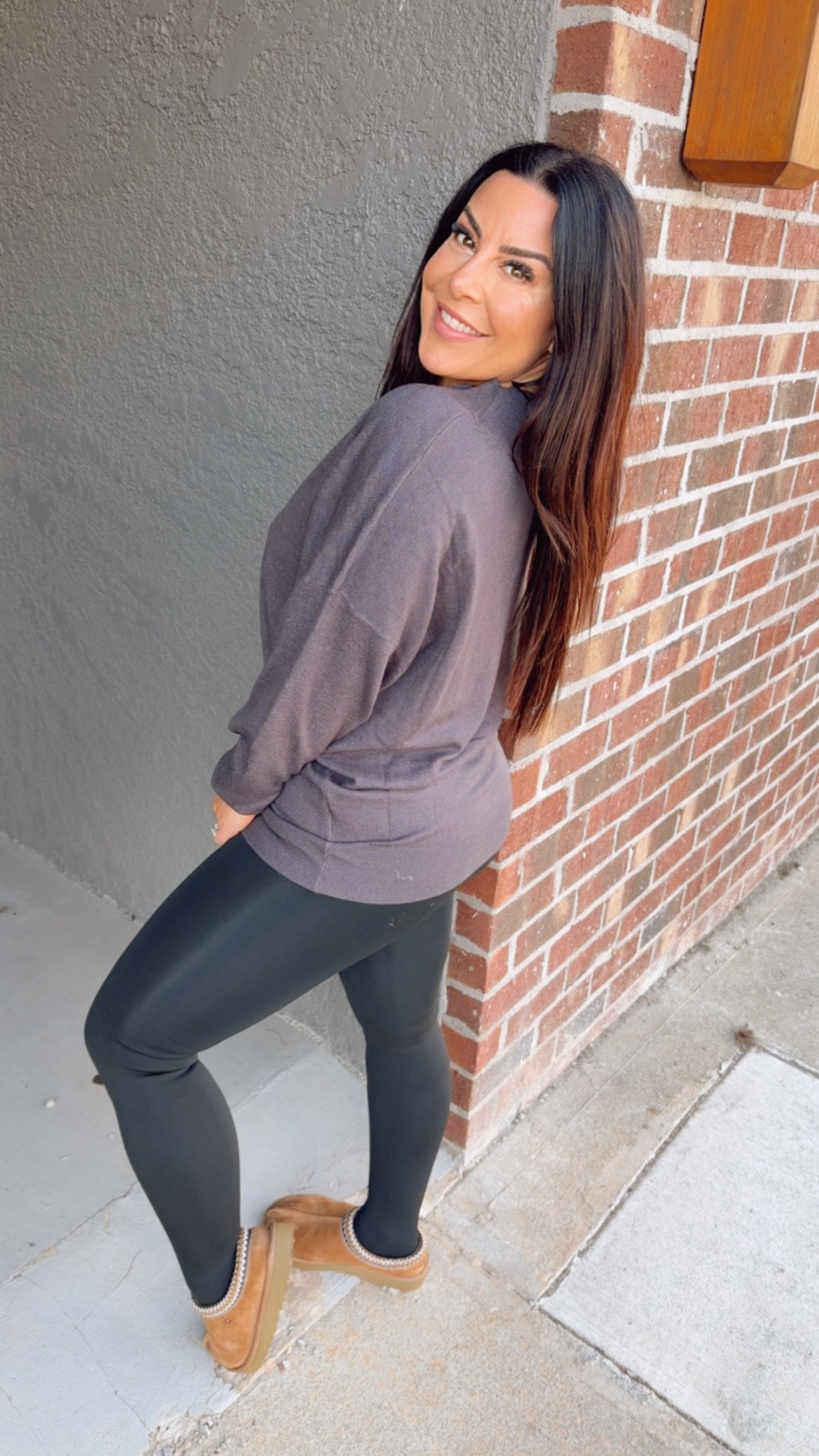 Charcoal Ultra Soft Cashmere Sweater Top
